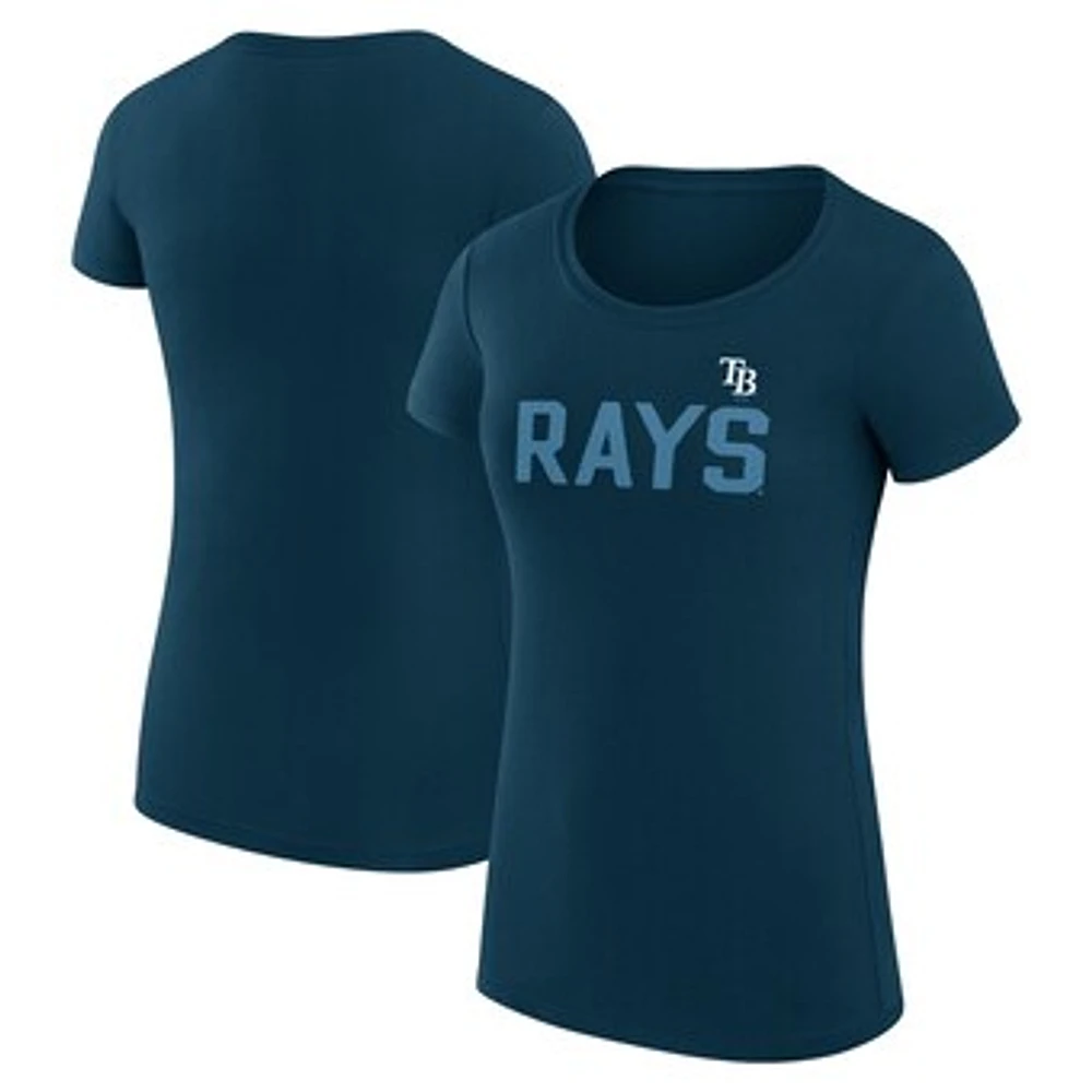Women's G-III 4Her by Carl Banks Navy Tampa Bay Rays Super-Slim Fit Lightweight Dot Print T-Shirt