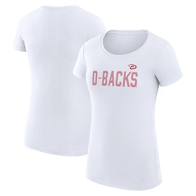 Women's G-III 4Her by Carl Banks White Arizona Diamondbacks Super-Slim Fit Lightweight Dot Print T-Shirt