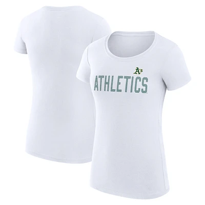 Women's G-III 4Her by Carl Banks White Athletics Dot Print Fitted T-Shirt