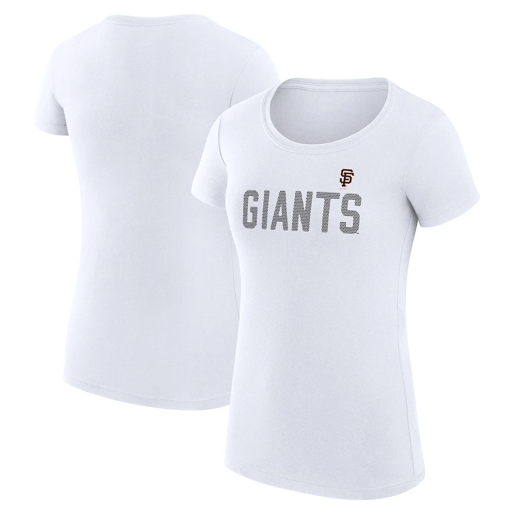 Women's G-III 4Her by Carl Banks White San Francisco Giants Super-Slim Fit Lightweight Dot Print T-Shirt