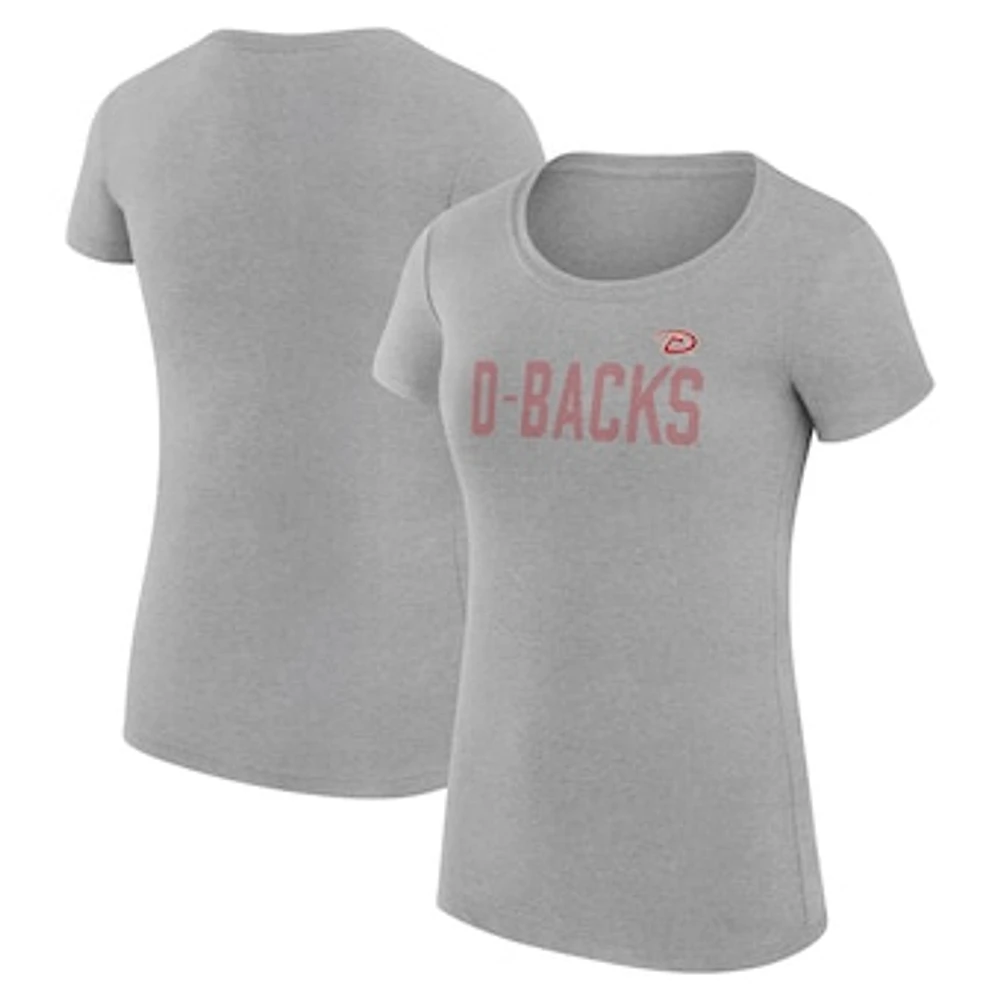 Women's G-III 4Her by Carl Banks Gray Arizona Diamondbacks Super-Slim Fit Lightweight Dot Print T-Shirt