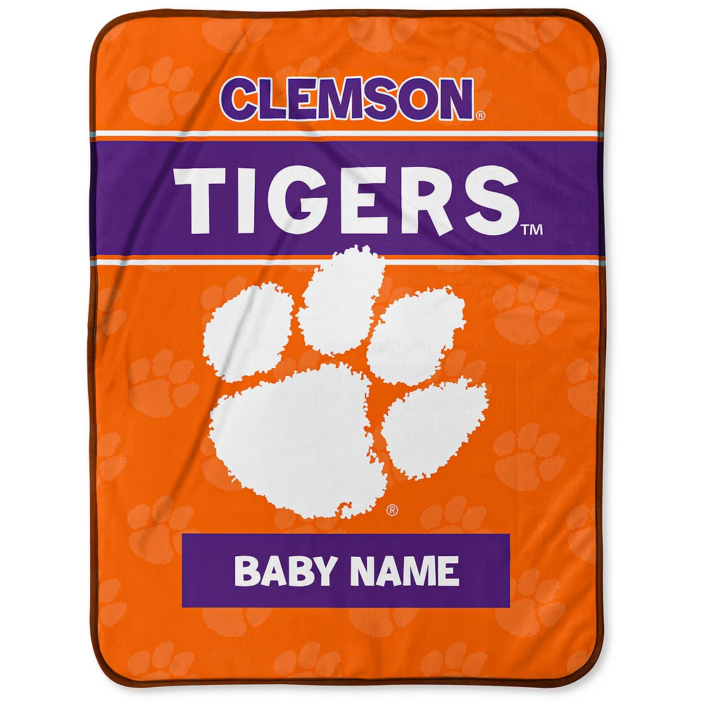 Chad & Jake Clemson Tigers 30" x 40" Personalized Baby Blanket