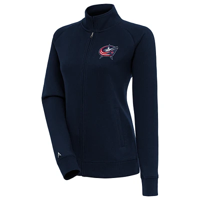 Women's Antigua Navy Columbus Blue Jackets Victory Full-Zip Jacket