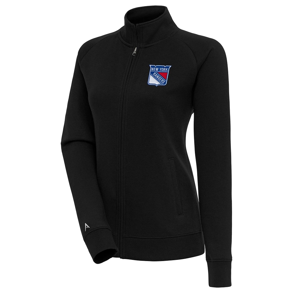 Women's Antigua Black New York Rangers Victory Full-Zip Jacket