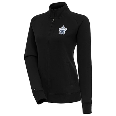 Women's Antigua Black Toronto Maple Leafs Victory Full-Zip Jacket