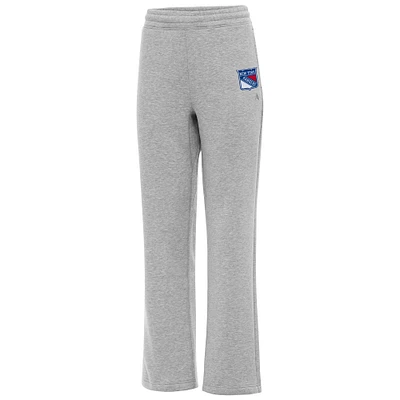 Women's Antigua Heather Gray New York Rangers Victory Sweatpants