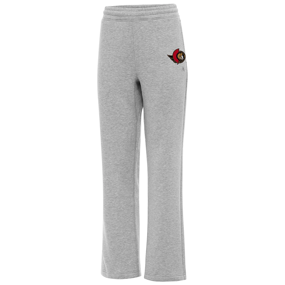 Women's Antigua Heather Gray Ottawa Senators Victory Sweatpants