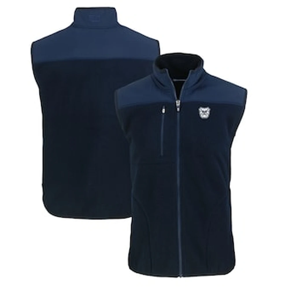 Men's Cutter & Buck Navy Butler Bulldogs Big Tall Cascade Eco Sherpa Fleece Full-Zip Vest
