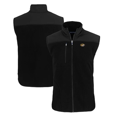 Men's Cutter & Buck Black Missouri Tigers Big Tall Cascade Eco Sherpa Fleece Full-Zip Vest