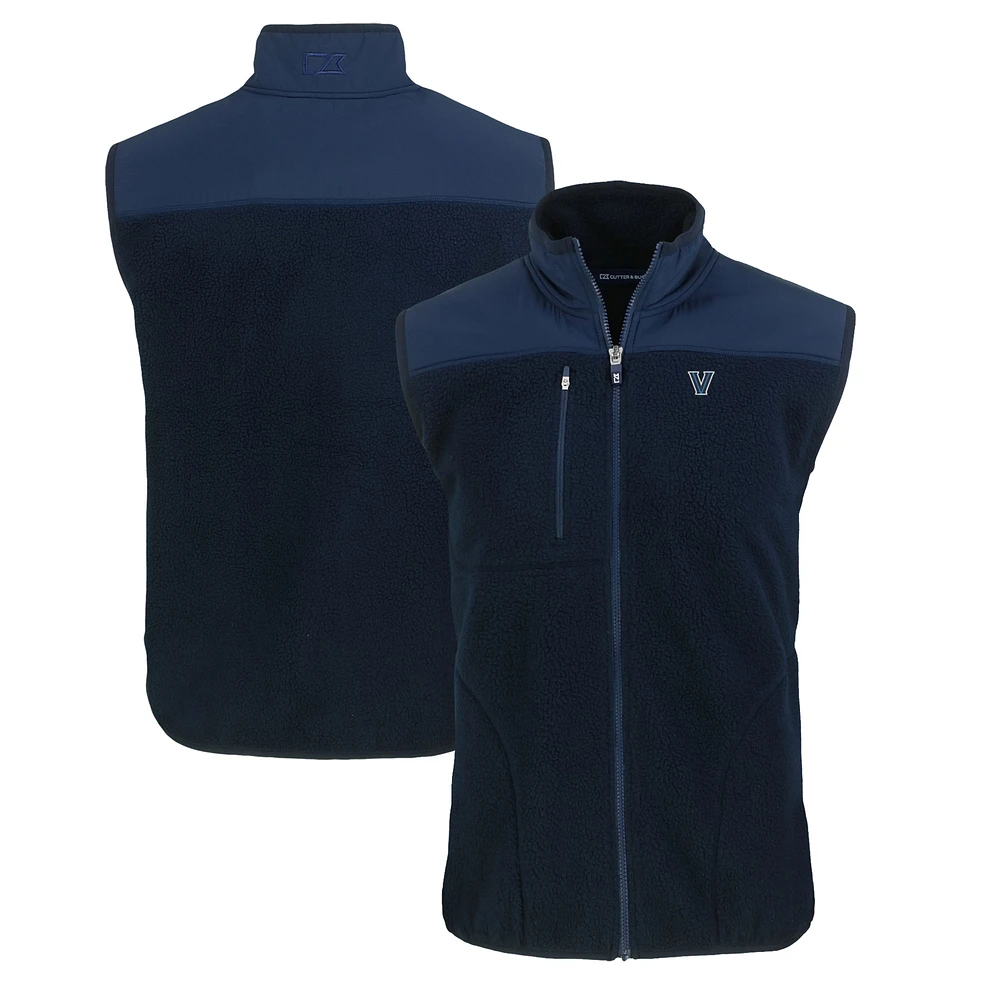 Men's Cutter & Buck Navy Villanova Wildcats Big Tall Cascade Eco Sherpa Fleece Full-Zip Vest
