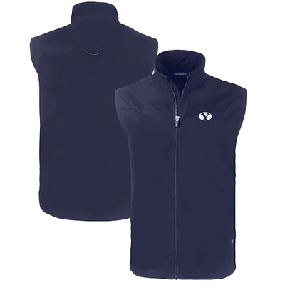 Men's Cutter & Buck  Navy BYU Cougars Big Tall Charter Eco Full-Zip Vest