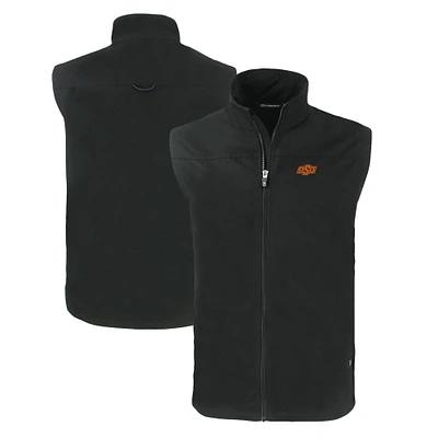 Men's Cutter & Buck Black Oklahoma State Cowboys Big Tall Charter Eco Full-Zip Vest