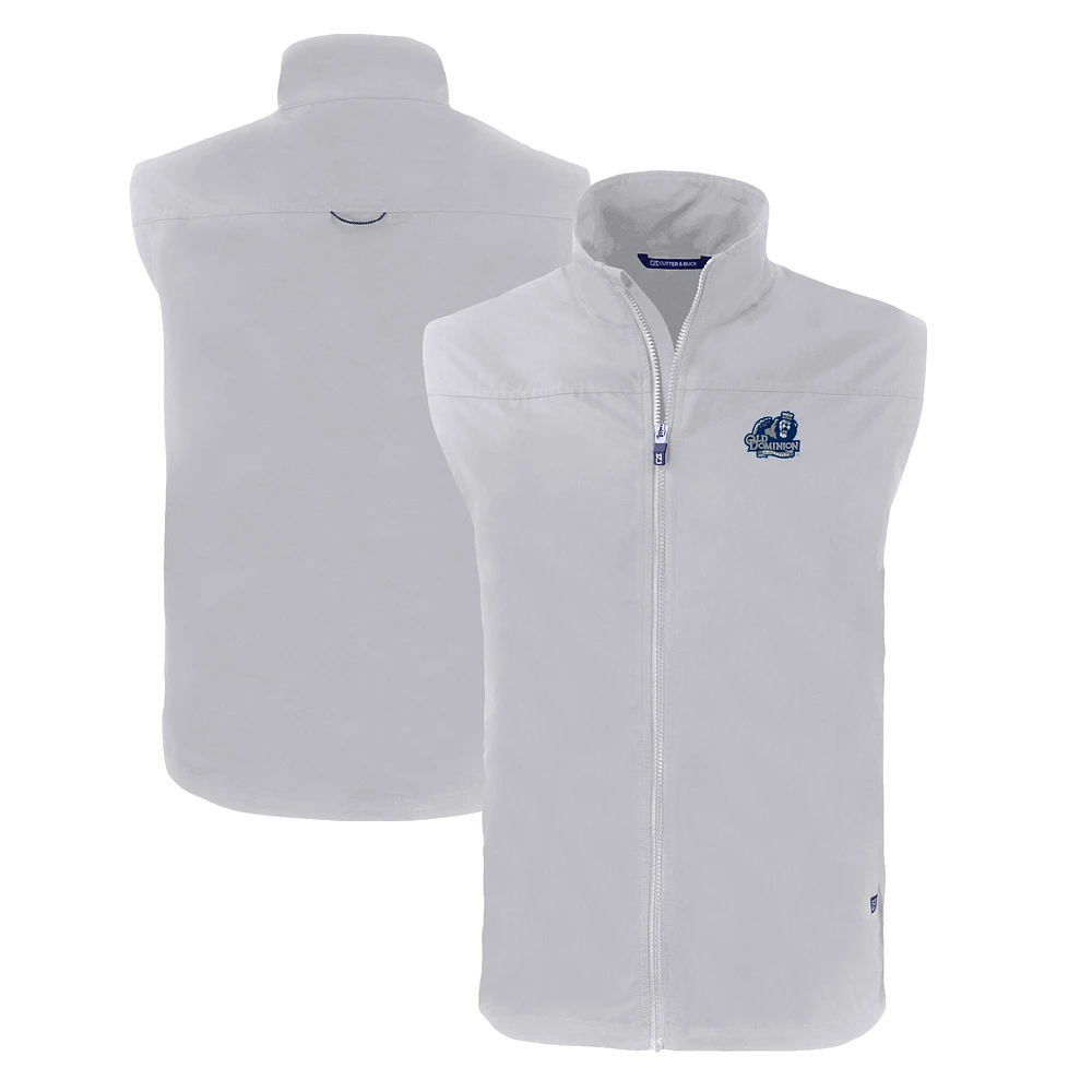 Men's Cutter & Buck Gray Old Dominion Monarchs Big Tall Charter Eco Full-Zip Vest