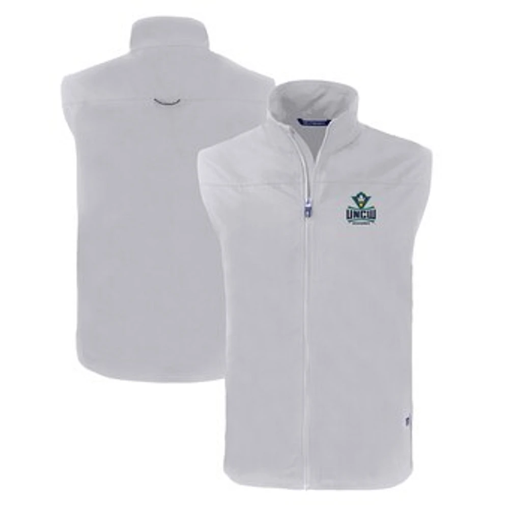 Men's Cutter & Buck Gray UNC Wilmington Seahawks Big Tall Charter Eco Full-Zip Vest
