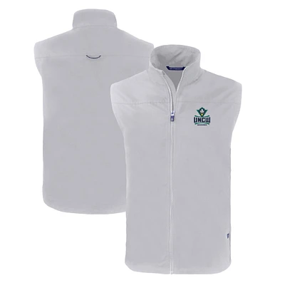 Men's Cutter & Buck Gray UNC Wilmington Seahawks Big Tall Charter Eco Full-Zip Vest