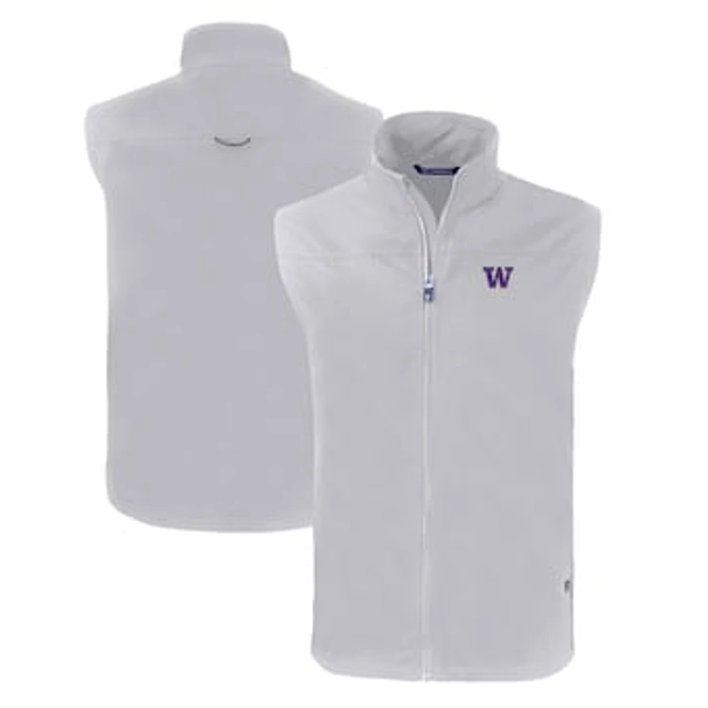 Men's Cutter & Buck Gray Washington Huskies Big Tall Charter Eco Full-Zip Vest