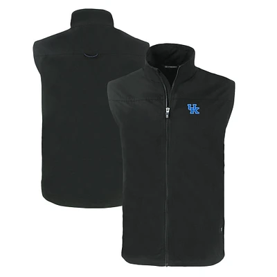 Men's Cutter & Buck Black Kentucky Wildcats Big Tall Charter Eco Full-Zip Vest