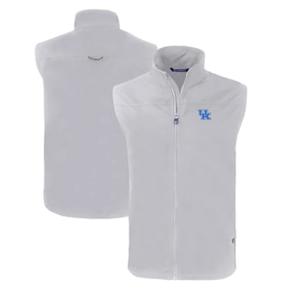 Men's Cutter & Buck Gray Kentucky Wildcats Big Tall Charter Eco Full-Zip Vest