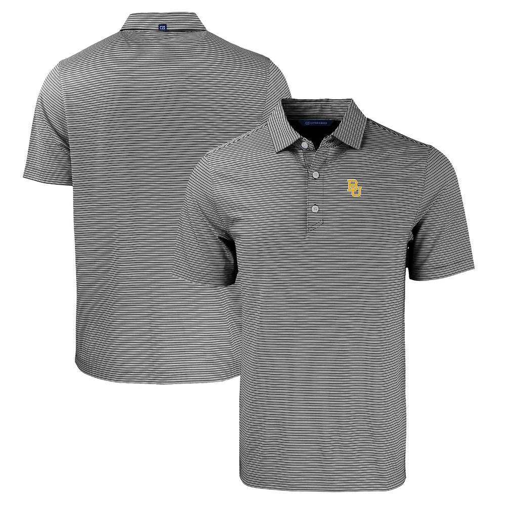 Men's Cutter & Buck Black/White Baylor Bears Big Tall Forge Eco Double Stripe Stretch Recycled Polo