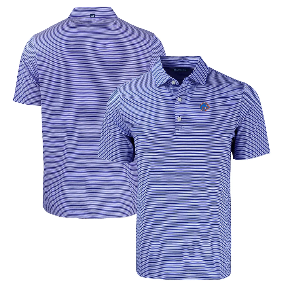 Men's Cutter & Buck Royal/White Boise State Broncos Big Tall Forge Eco Double Stripe Stretch Recycled Polo