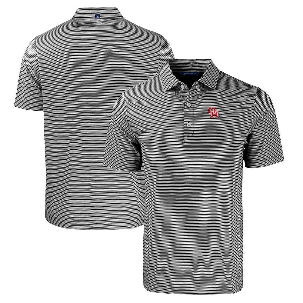 Men's Cutter & Buck Black/White Houston Cougars Big Tall Forge Eco Double Stripe Stretch Recycled Polo