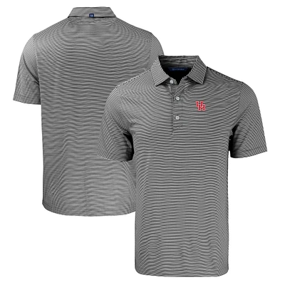 Men's Cutter & Buck Black/White Houston Cougars Big Tall Forge Eco Double Stripe Stretch Recycled Polo