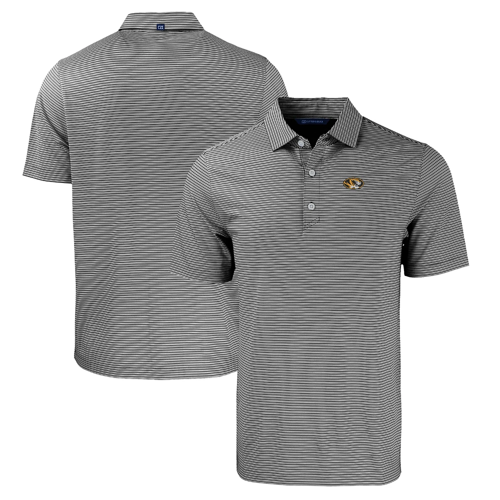 Men's Cutter & Buck Black/White Missouri Tigers Big Tall Forge Eco Double Stripe Stretch Recycled Polo