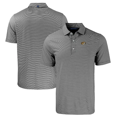 Men's Cutter & Buck Black/White Missouri Tigers Big Tall Forge Eco Double Stripe Stretch Recycled Polo
