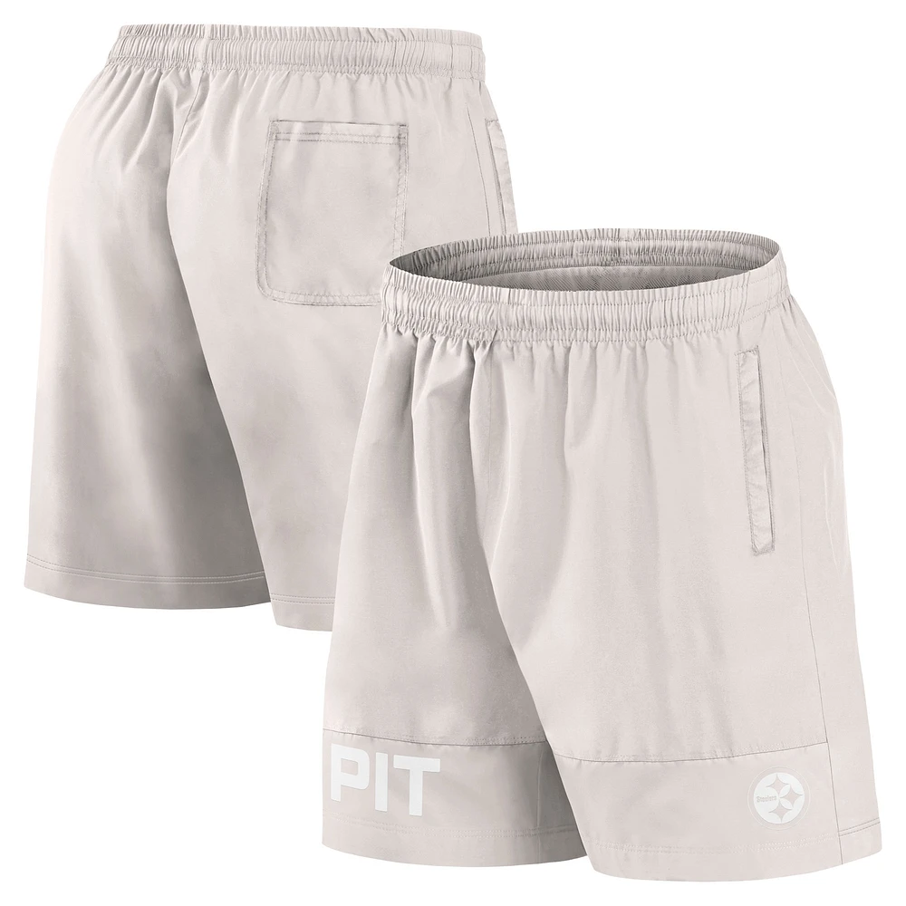 Men's Fanatics Cream Pittsburgh Steelers Elements Shorts