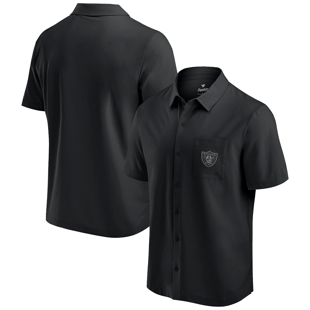 Men's Fanatics Black Las Vegas Raiders Front Office Button-Up Shirt