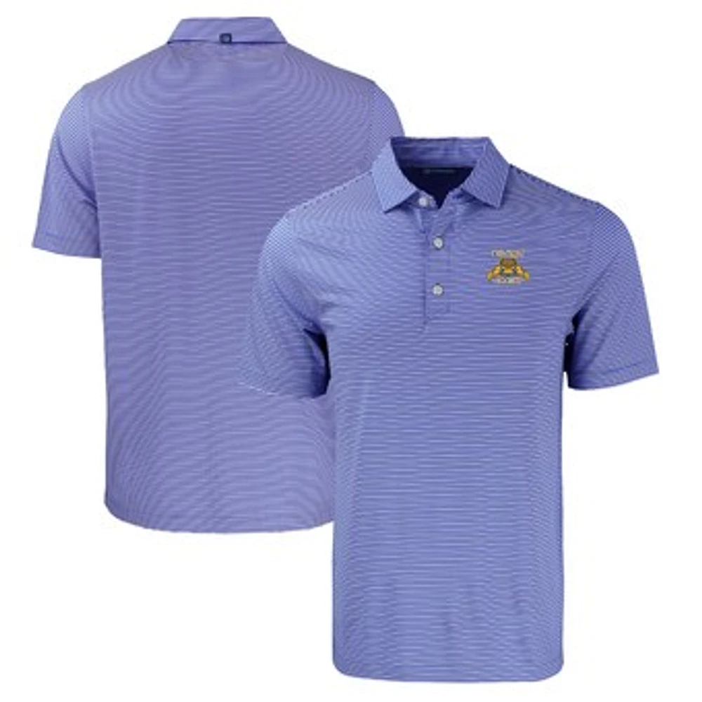 Men's Cutter & Buck Blue North Carolina A&T Aggies Big Tall Forge Eco Double Stripe Stretch Recycled Polo