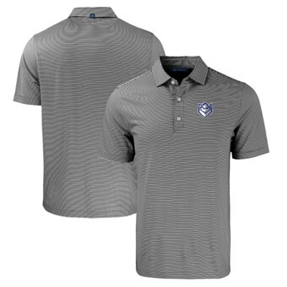 Men's Cutter & Buck Black/White Saint Louis Billikens Big Tall Forge Eco Double Stripe Stretch Recycled Polo