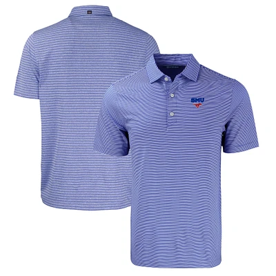 Men's Cutter & Buck Royal SMU Mustangs Big Tall Forge Eco Double Stripe Stretch Recycled Polo