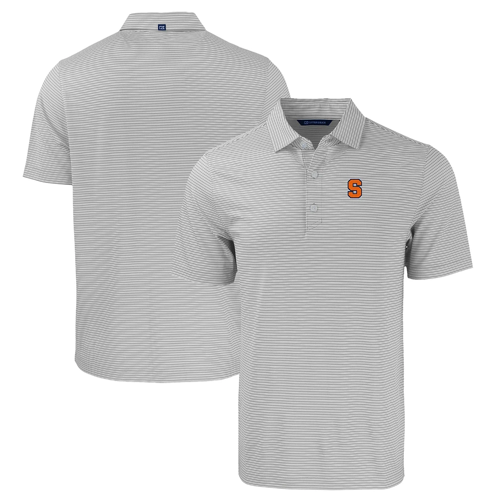Men's Cutter & Buck Gray/White Syracuse Orange Big Tall Forge Eco Double Stripe Stretch Recycled Polo
