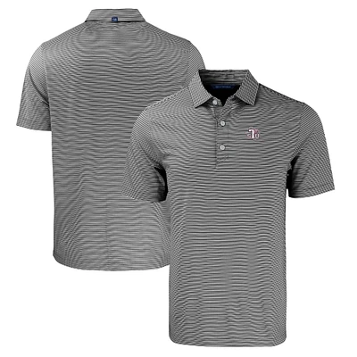 Men's Cutter & Buck Black/White Texas Southern Tigers Big Tall Forge Eco Double Stripe Stretch Recycled Polo