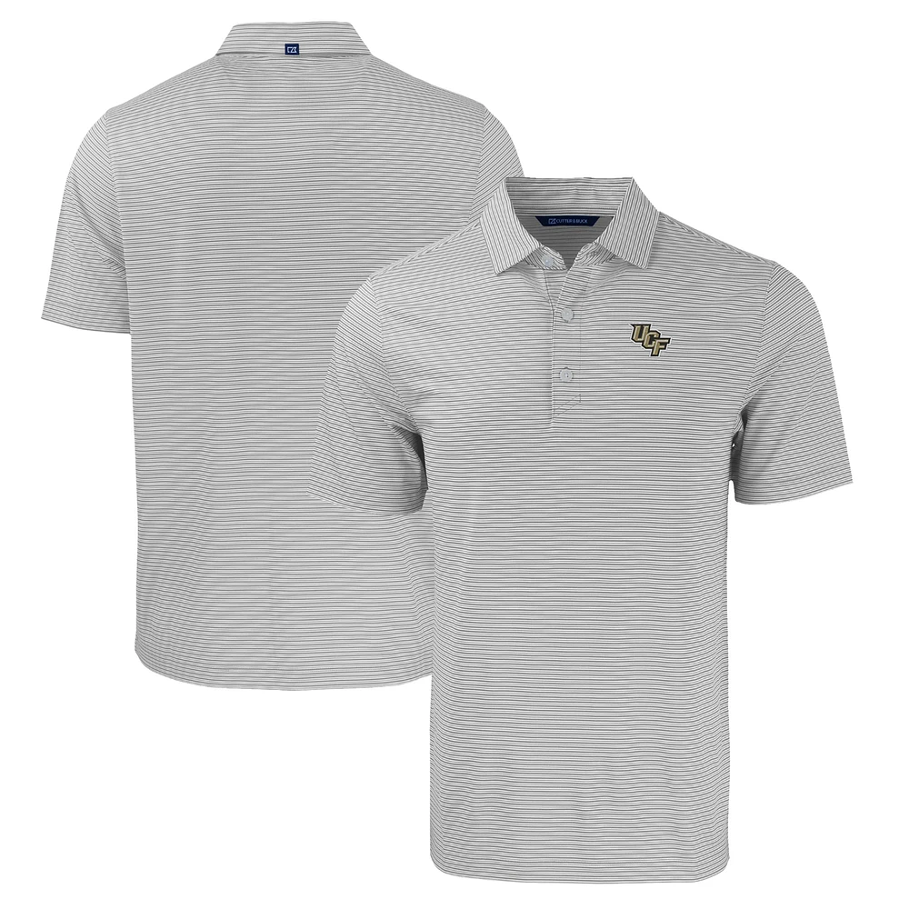 Men's Cutter & Buck /White UCF Knights Big Tall Forge Eco Double Stripe Stretch Recycled Polo