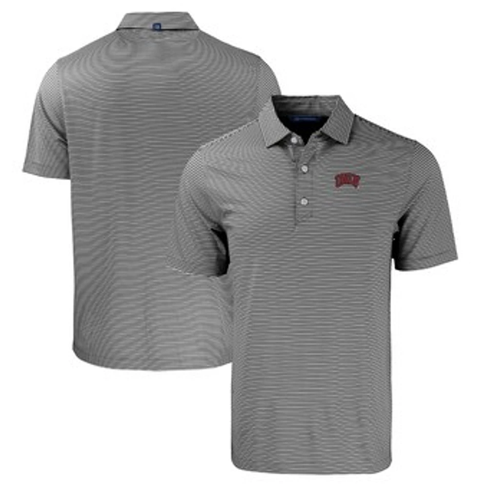 Men's Cutter & Buck Black/White UNLV Rebels Big Tall Forge Eco Double Stripe Stretch Recycled Polo