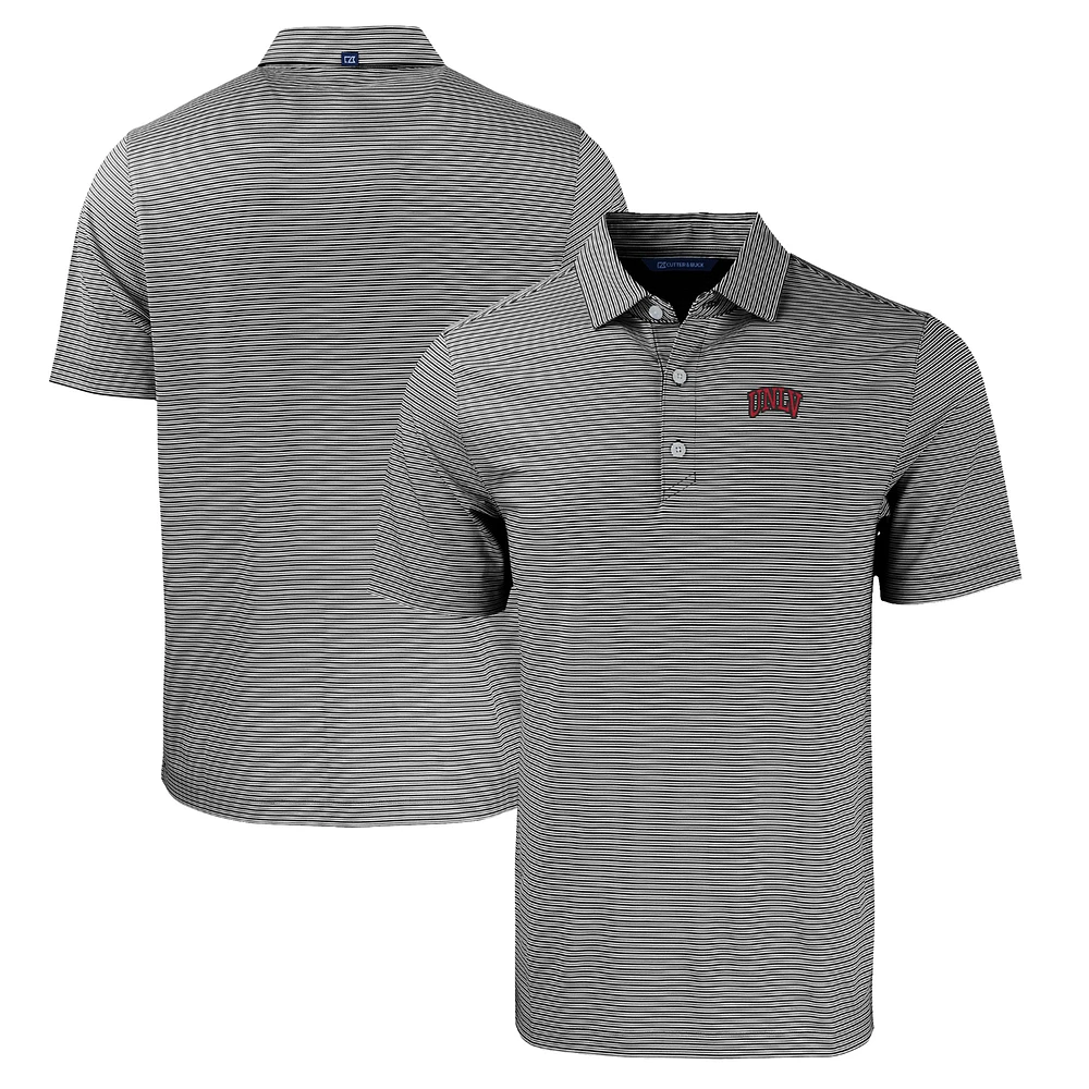 Men's Cutter & Buck Black/White UNLV Rebels Big Tall Forge Eco Double Stripe Stretch Recycled Polo
