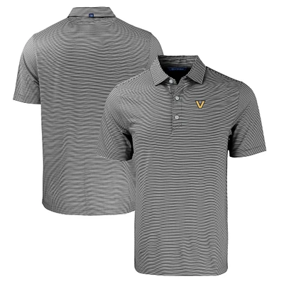 Men's Cutter & Buck Black/White Vanderbilt Commodores Big Tall Forge Eco Double Stripe Stretch Recycled Polo