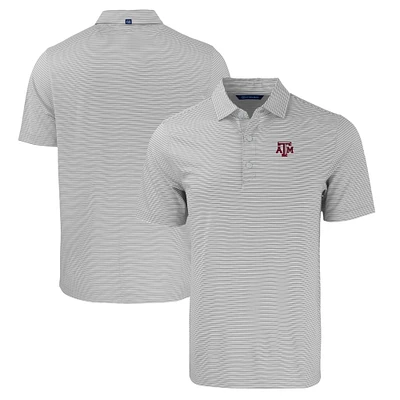 Men's Cutter & Buck Gray/White Texas A&M Aggies Big & Tall Forge Eco Double Stripe Stretch Recycled Polo