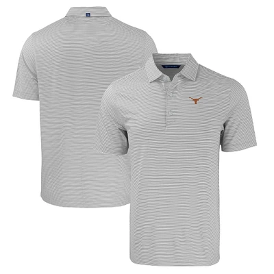 Men's Cutter & Buck Gray/White Texas Longhorns Big & Tall Forge Eco Double Stripe Stretch Recycled Polo