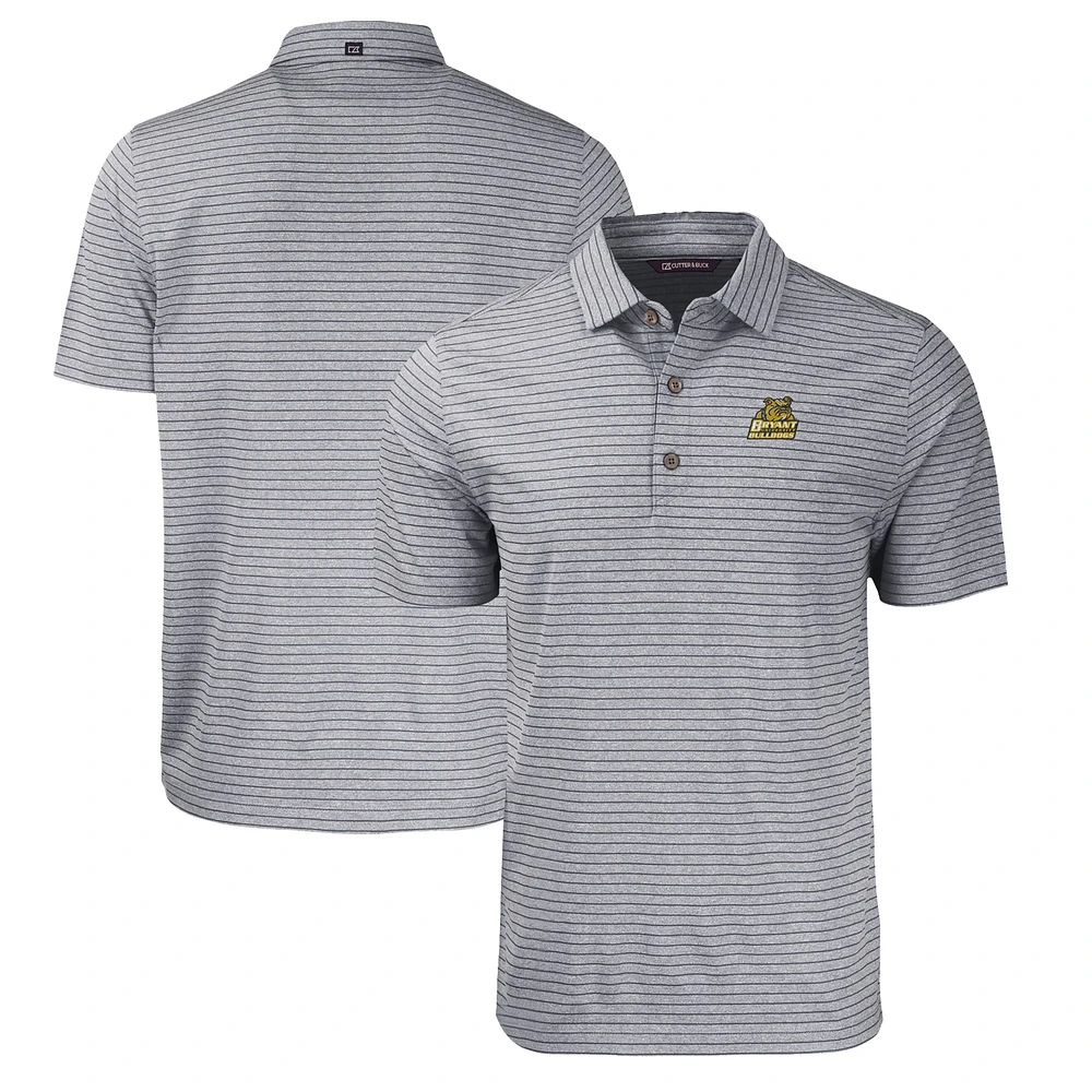 Men's Cutter & Buck Heather Black Bryant Bulldogs Big Tall Forge Eco Stripe Stretch Recycled Polo