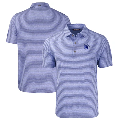 Men's Cutter & Buck Heather Royal Memphis Tigers Big Tall Forge Eco Stripe Stretch Recycled Polo
