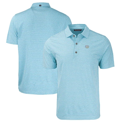 Men's Cutter & Buck Heather Light Blue Southern University Jaguars Big Tall Forge Eco Stripe Stretch Recycled Polo