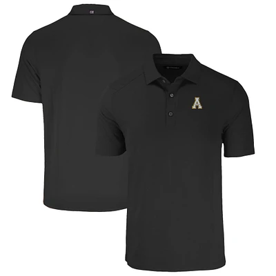 Men's Cutter & Buck Black Appalachian State Mountaineers Big Tall Forge Eco Stretch Recycled Polo