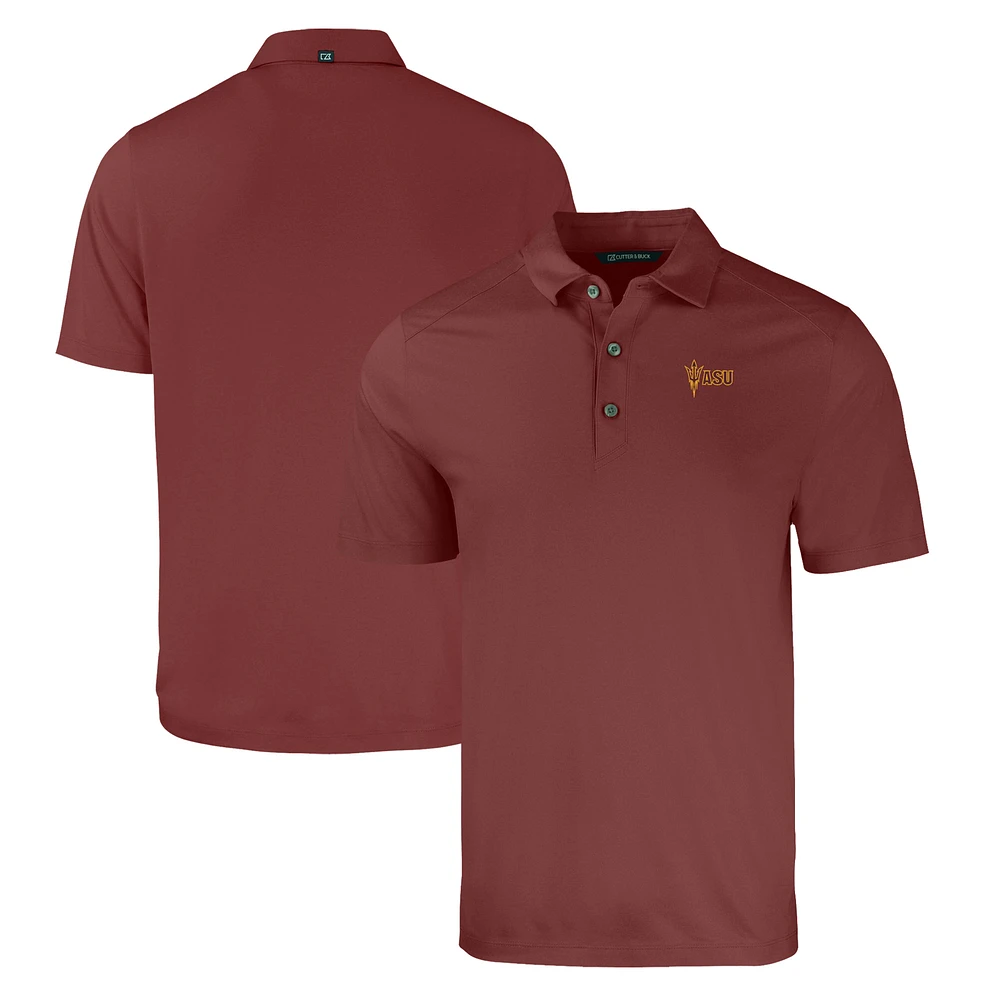 Men's Cutter & Buck Heather Maroon Arizona State Sun Devils Big & Tall Forge Eco Stretch Recycled Polo