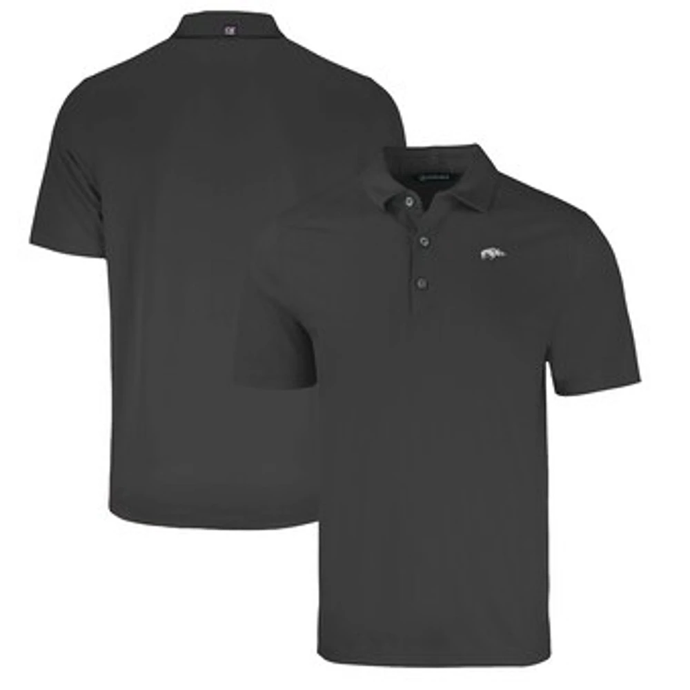 Men's Cutter & Buck Heather Black Arkansas Razorbacks Big & Tall Forge Eco Stretch Recycled Polo