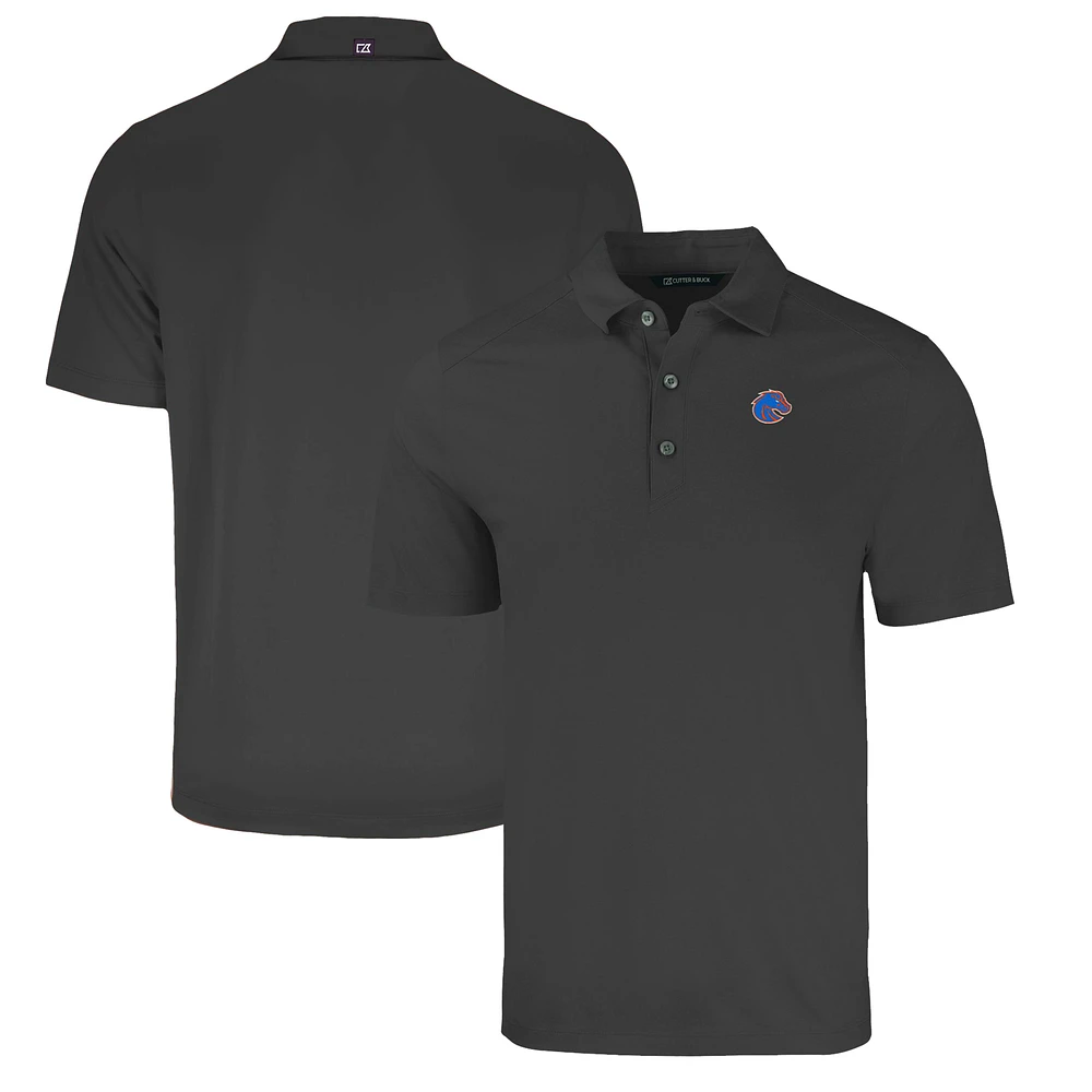 Men's Cutter & Buck Heather Black Boise State Broncos Big Tall Forge Eco Stretch Recycled Polo