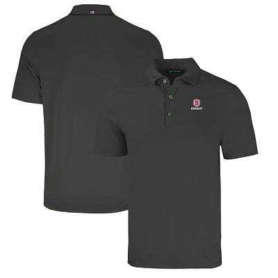 Men's Cutter & Buck Heather Black Bradley Braves Big Tall Forge Eco Stretch Recycled Polo