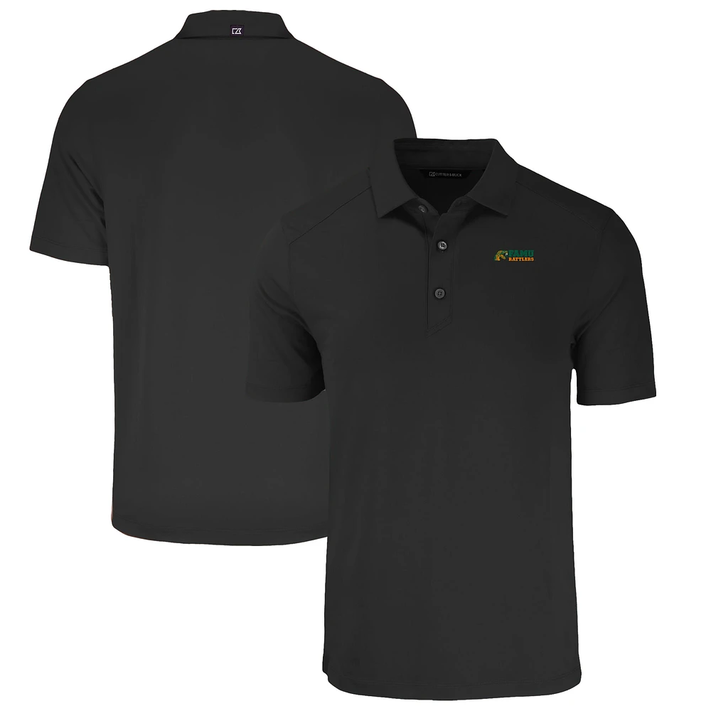 Men's Cutter & Buck Black Florida A&M Rattlers Big Tall Forge Eco Stretch Recycled Polo